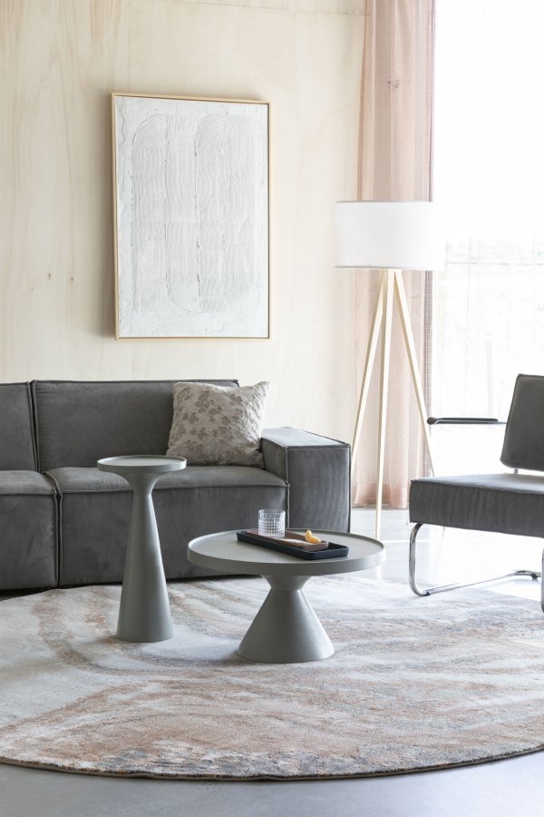 ZUIVER Floss sidebord, rund - gr aluminium (28)