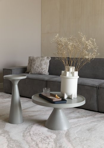 ZUIVER Floss sidebord, rund - gr aluminium (28)