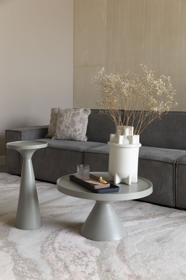 ZUIVER Floss sidebord, rund - gr aluminium (28)