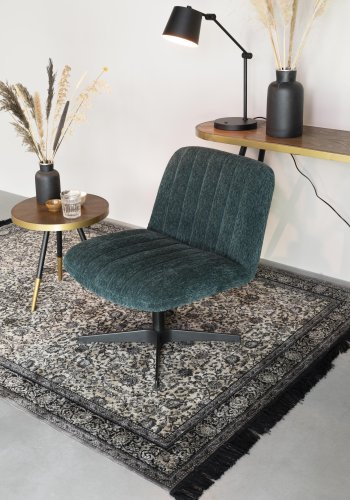 WHITE LABEL LIVING Denise sidebord, rund - brun askefinér og sort metal (44)