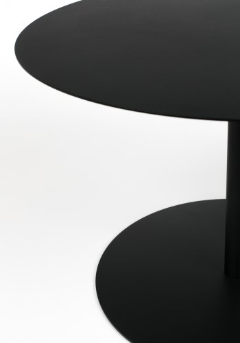 ZUIVER Snow sidebord M, rund - sort stl (60)