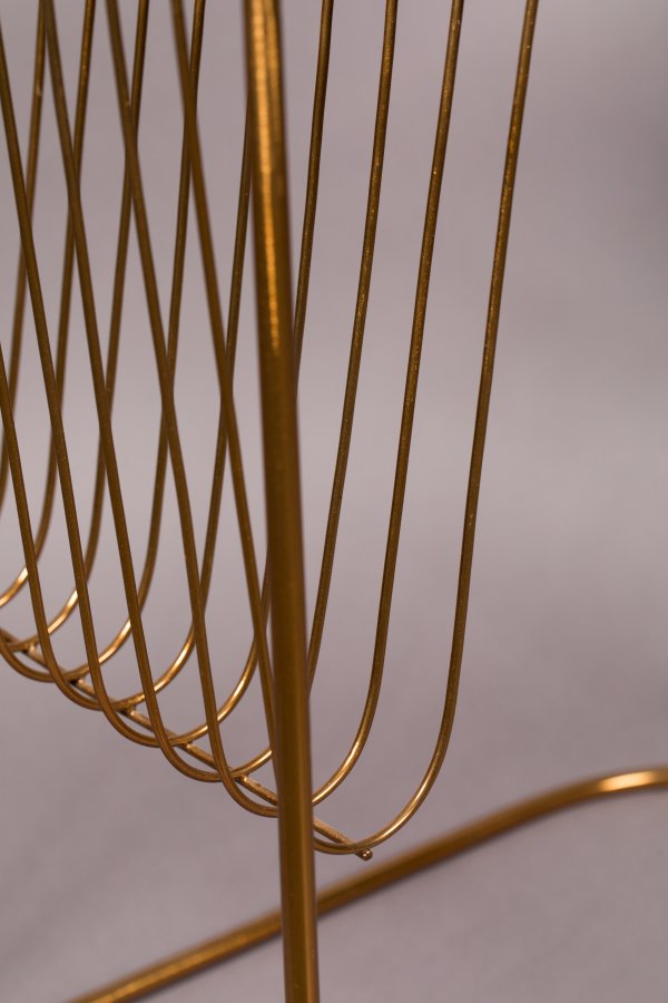 DUTCHBONE Eileen sidebord, m. magasinholder - rgfarvet glas og guld stl (51x32)