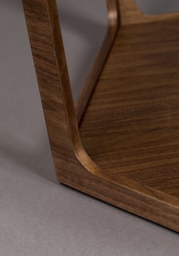 DUTCHBONE Sita sofabord, sekskantet - glas og brun valnddefinér (80x93)