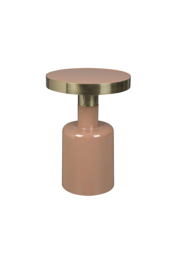 ZUIVER Glam sidebord, rund - guld stl og lyserd emalje jern (36) 
