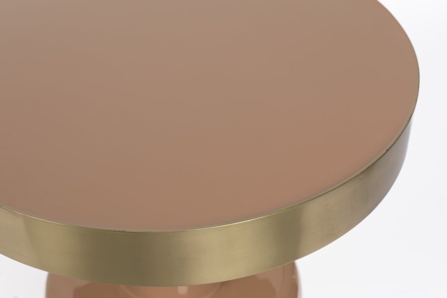 ZUIVER Glam sidebord, rund - guld stl og lyserd emalje jern (36) 