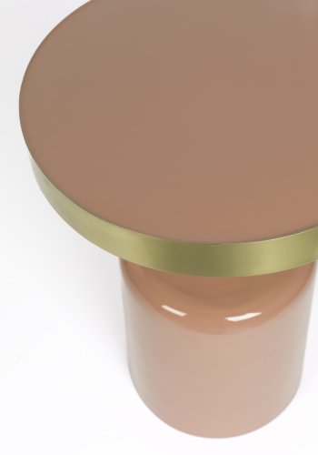ZUIVER Glam sidebord, rund - guld stl og lyserd emalje jern (36) 