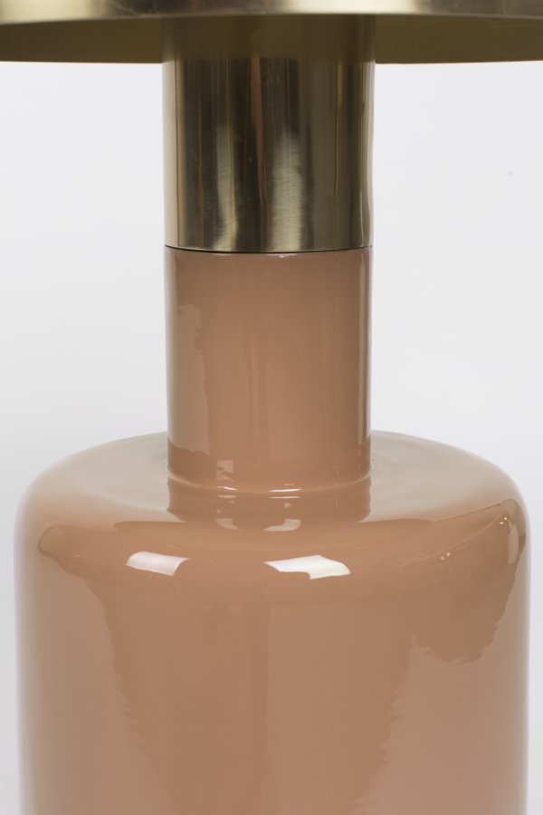 ZUIVER Glam sidebord, rund - guld stl og lyserd emalje jern (36) 