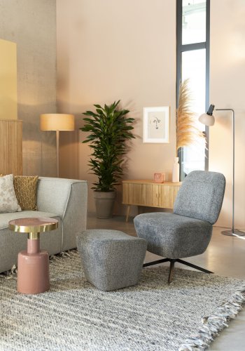 ZUIVER Glam sidebord, rund - guld stl og lyserd emalje jern (36) 