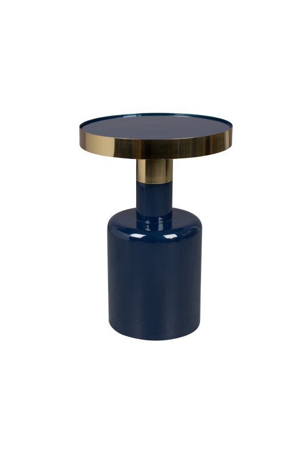 ZUIVER Glam sidebord, rund - guld stl og bl emalje jern (36)