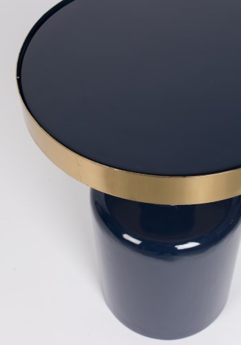 ZUIVER Glam sidebord, rund - guld stl og bl emalje jern (36)