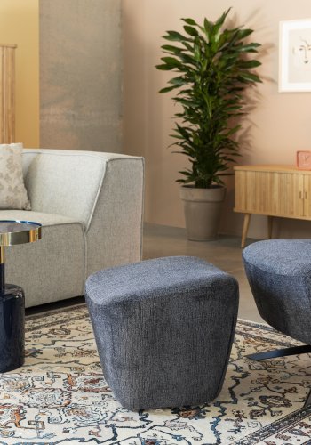 ZUIVER Glam sidebord, rund - guld stl og bl emalje jern (36)