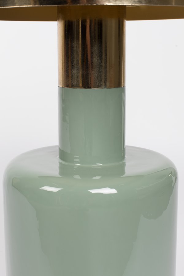 ZUIVER Glam sidebord, rund - guld stl og grn emalje jern (36)