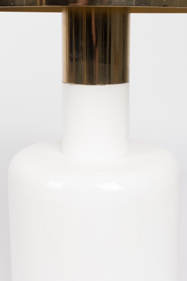ZUIVER Glam sidebord, rund - guld stl og hvid emalje jern (36)