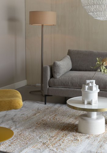 ZUIVER Glam sidebord, rund - guld stl og hvid emalje jern (36)