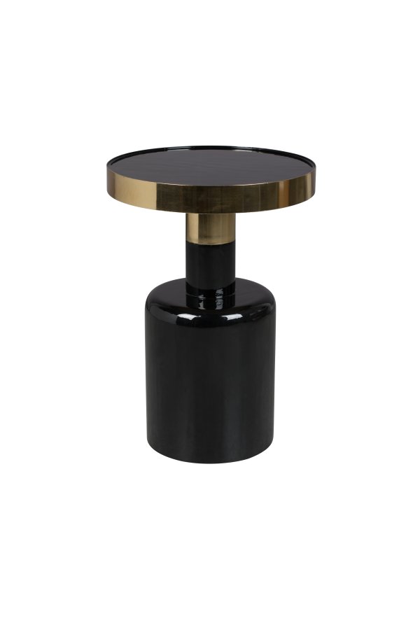 ZUIVER Glam sidebord, rund - guld stl ogsort emalje jern (36)