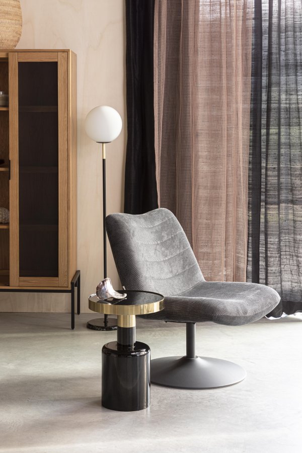 ZUIVER Glam sidebord, rund - guld stl ogsort emalje jern (36)