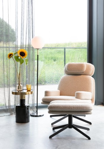 ZUIVER Glam sidebord, rund - guld stl ogsort emalje jern (36)