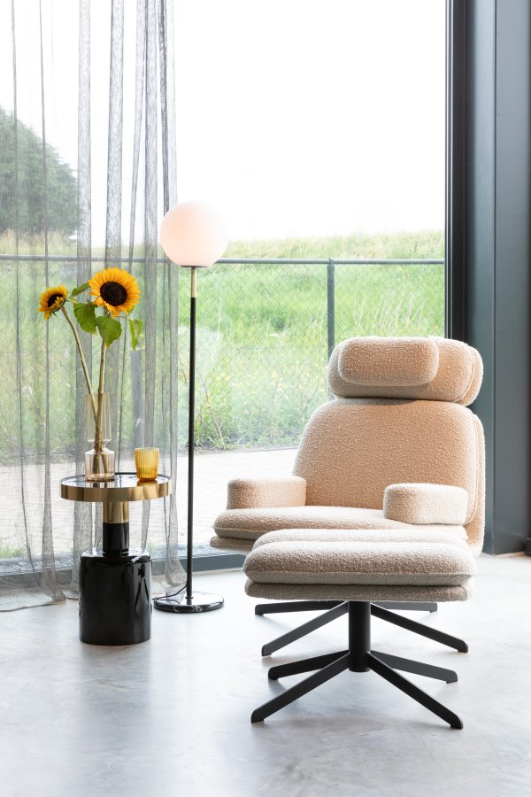 ZUIVER Glam sidebord, rund - guld stl ogsort emalje jern (36)