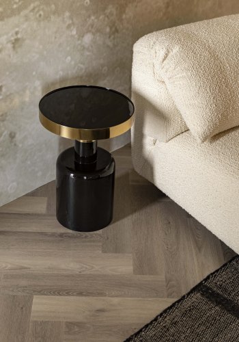 ZUIVER Glam sidebord, rund - guld stl ogsort emalje jern (36)