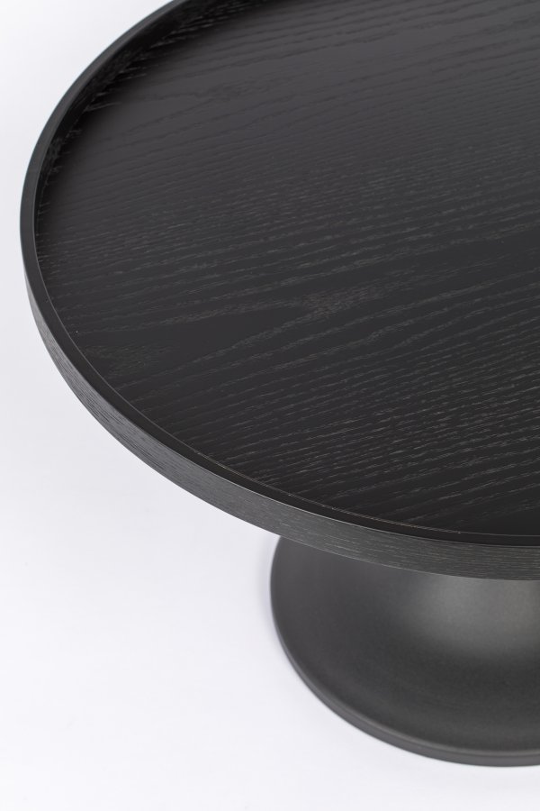 ZUIVER Jason sofabord, rund - sort egetrsfinér og stl (69)