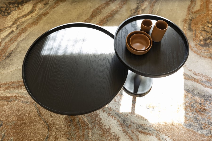 ZUIVER Jason sofabord, rund - sort egetrsfinér og stl (69)