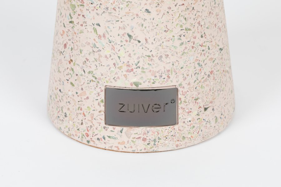 ZUIVER Victoria sidebord, rund - lyserd terrazzo (41)