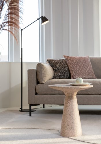 ZUIVER Victoria sidebord, rund - lyserd terrazzo (41)