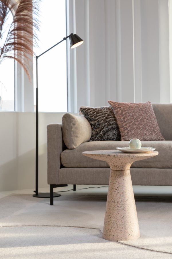 ZUIVER Victoria sidebord, rund - lyserd terrazzo (41)