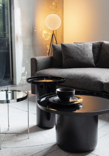 ZUIVER Shiny Bomb sofabord, rund - sort aluminium (67)