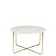 WHITE LABEL LIVING Timpa sofabord, rund - hvid marmor og guld metal (70)