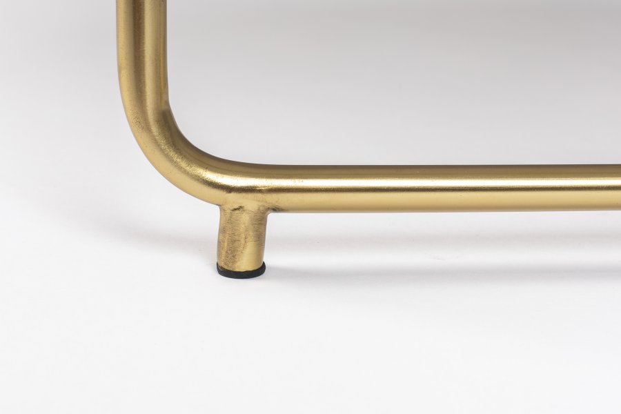 WHITE LABEL LIVING Timpa sofabord, rund - hvid marmor og guld metal (70)