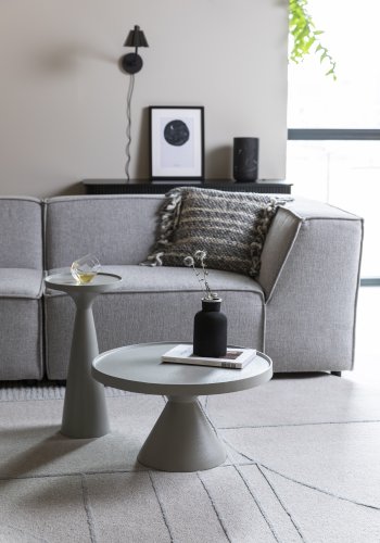 ZUIVER Floss sofabord, rund - gr aluminium (60)