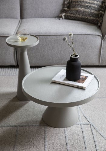 ZUIVER Floss sofabord, rund - gr aluminium (60)