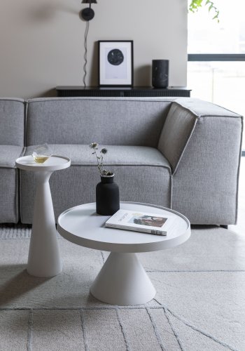 ZUIVER Floss sofabord, rund - hvid aluminium (60)