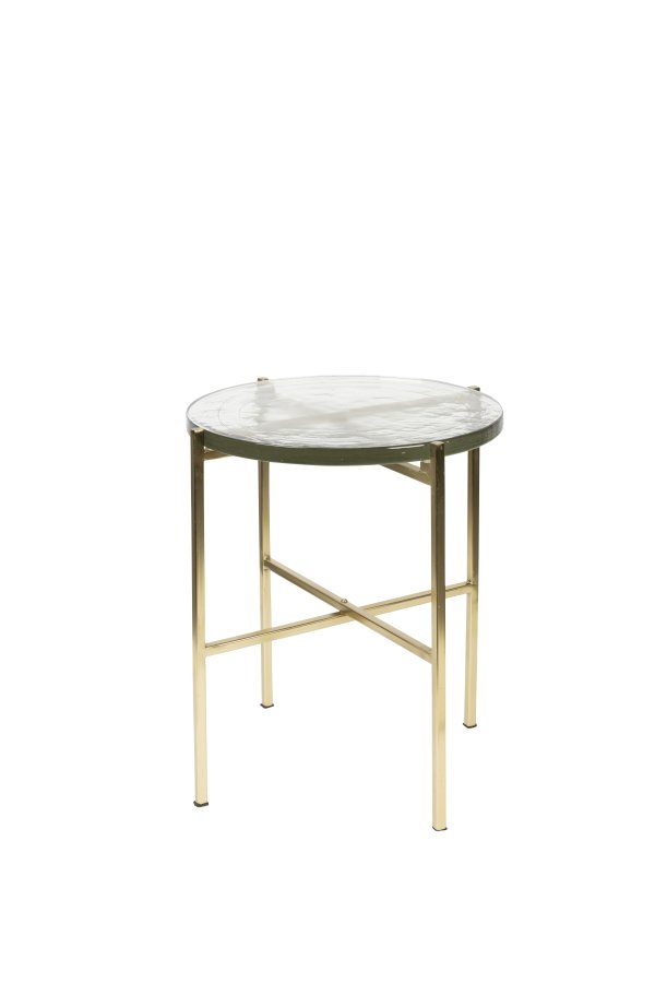 DUTCHBONE Vidrio sidebord, rund - glas og messing jern (40)