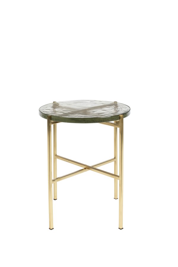 DUTCHBONE Vidrio sidebord, rund - glas og messing jern (40)