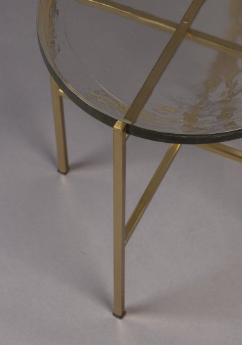 DUTCHBONE Vidrio sidebord, rund - glas og messing jern (40)