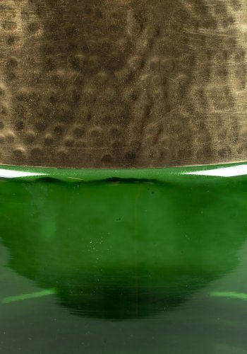 DUTCHBONE Cave sidebord, rund - messing jern og grn glas (35)