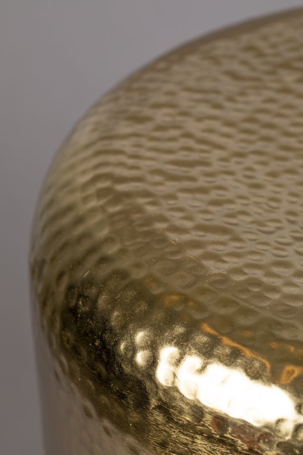 DUTCHBONE Cave sidebord, rund - messing jern og rav glas (35)