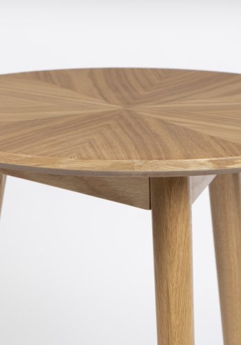 WHITE LABEL LIVING Fabio sidebord, rund - natur egefinér og egetr (50)