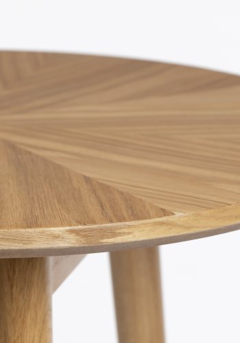 WHITE LABEL LIVING Fabio sidebord, rund - natur egefinér og egetr (50)