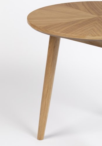 WHITE LABEL LIVING Fabio sidebord, rund - natur egefinér og egetr (50)