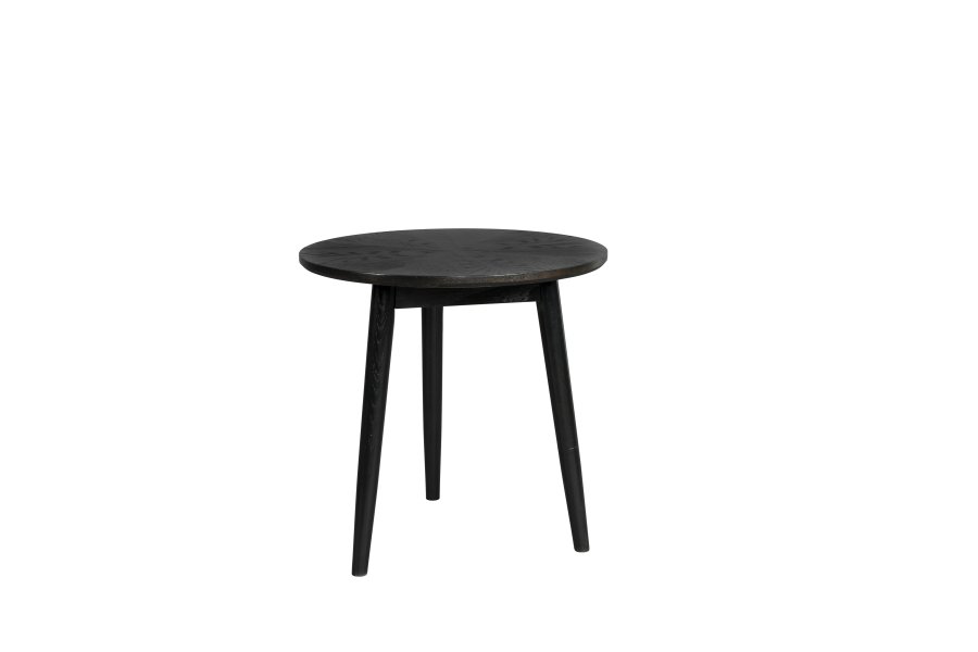 WHITE LABEL LIVING Fabio sidebord, rund - sort egefinér og egetr (50)
