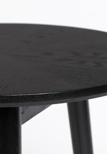 WHITE LABEL LIVING Fabio sidebord, rund - sort egefinér og egetr (50)