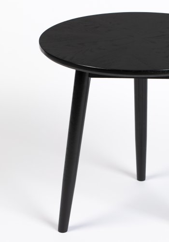 WHITE LABEL LIVING Fabio sidebord, rund - sort egefinér og egetr (50)