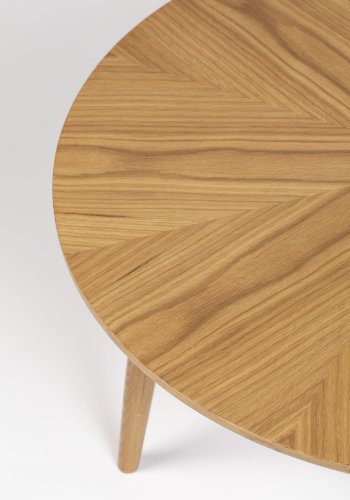WHITE LABEL LIVING Fabio sofabord, rund - natur egefinér og egetr (80)