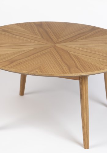 WHITE LABEL LIVING Fabio sofabord, rund - natur egefinér og egetr (80)