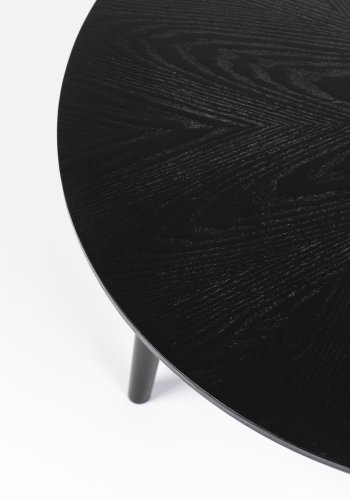 WHITE LABEL LIVING Fabio sofabord, rund - sort egefinér og egetr (80)