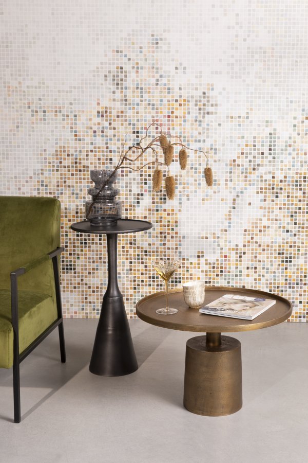 WHITE LABEL LIVING Mason sofabord, rund - antik messing aluminium/metal (60)