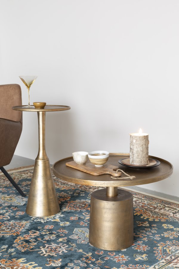 WHITE LABEL LIVING Mason sofabord, rund - antik messing aluminium/metal (60)